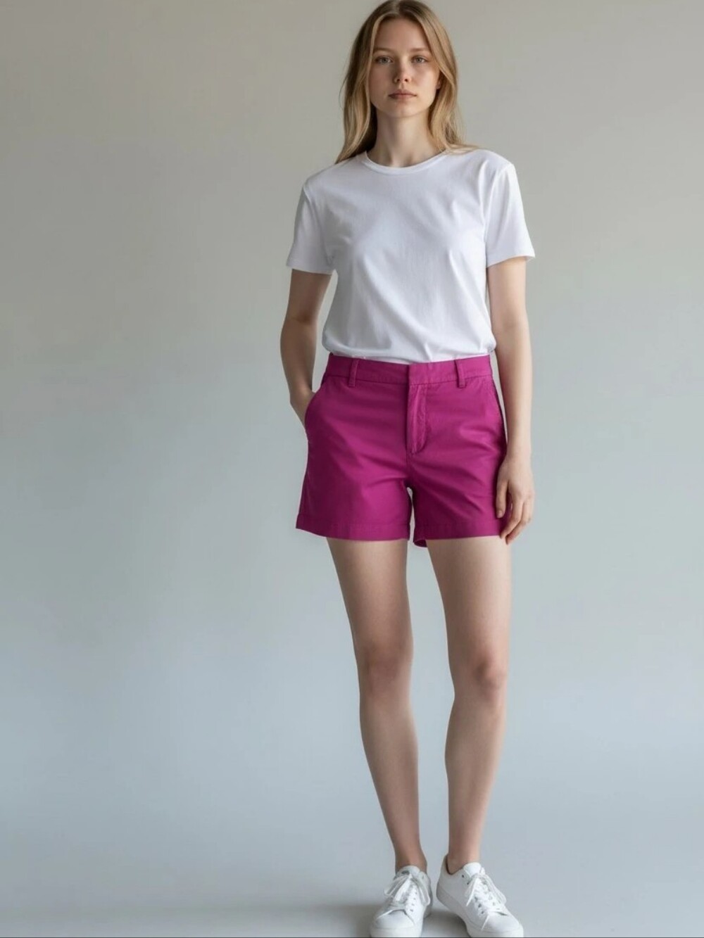 J. Crew Women Magenta Pink Chino Shorts Size 10